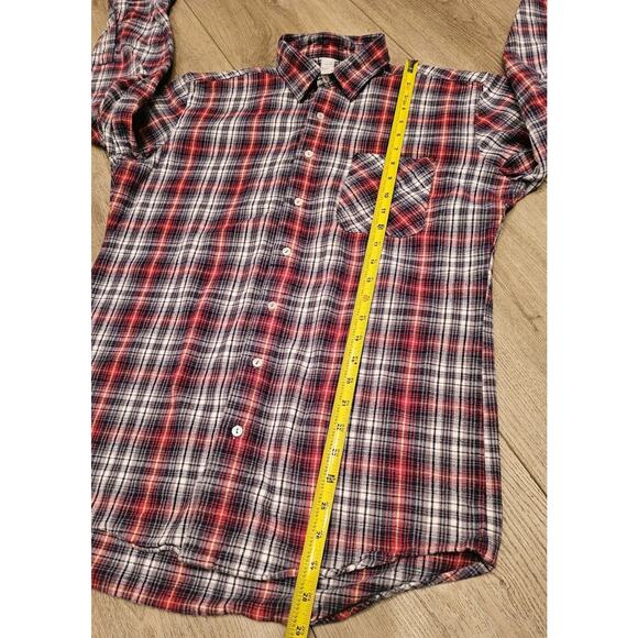 American Apparel Women Shirt M Flannel Plaid Long Sleeve Collar Preppy Outdoor - Picture 6 of 9